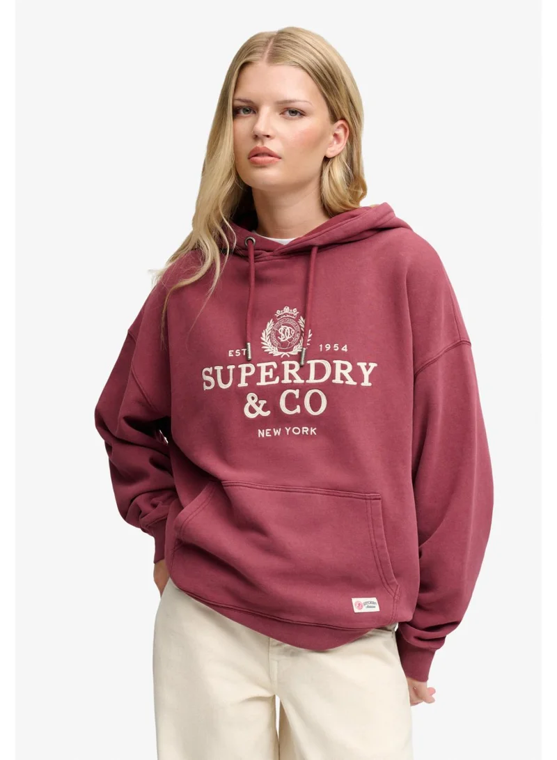 سوبر دراي Luxe Casual Embroidered Relaxed Hoodie