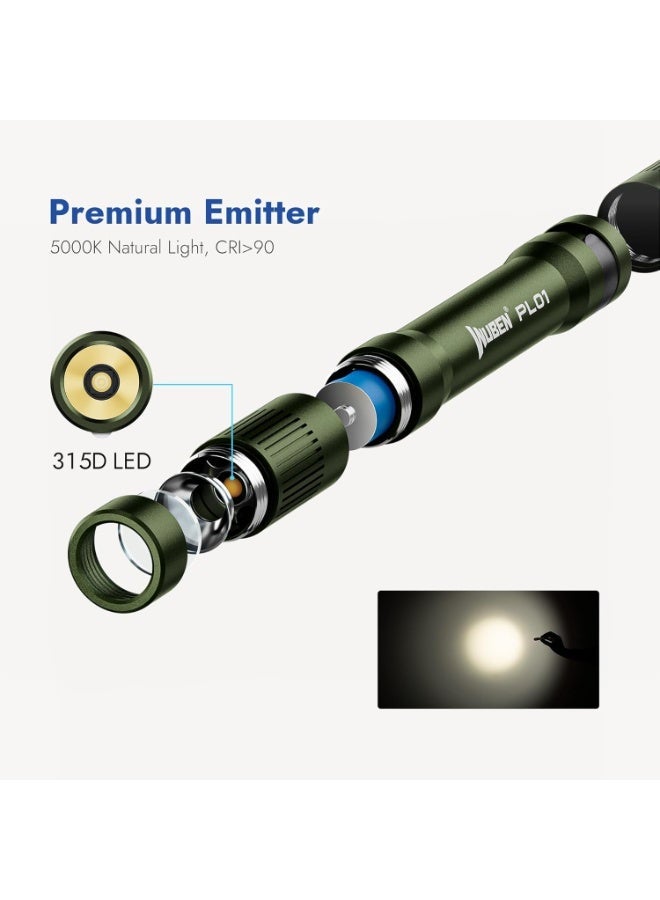 WUBEN PL01 Torch Light, 650 Lumens Pocket EDC Flashlight Rechargeable, Bright LED Pen Flashlight, IP68 Handheld Flash Lights, Compatible 2 AAA Battery for Home, Outdoor, Emergencies, Inspection - Image 3