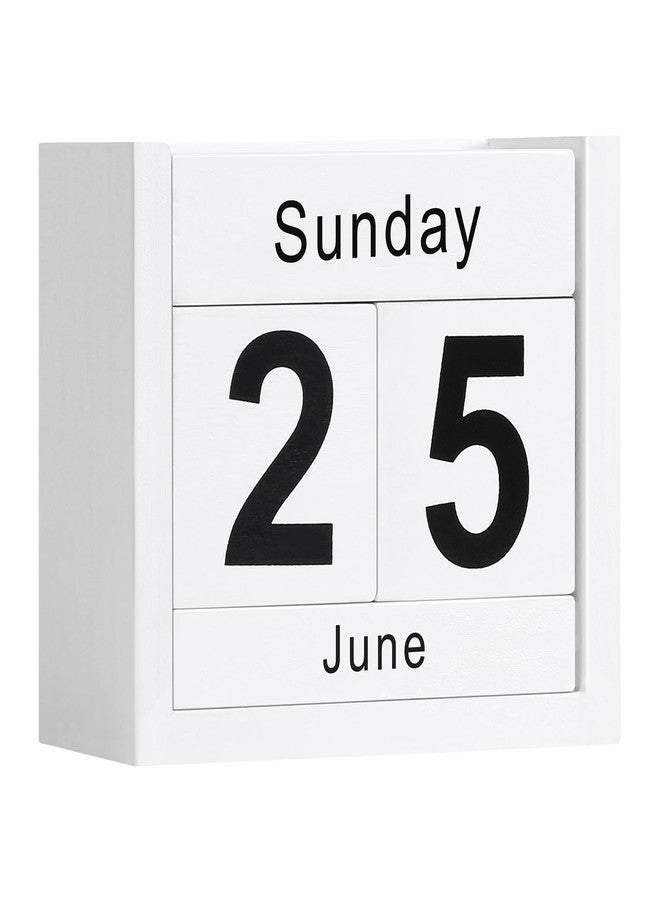 DEERINE Wooden Block Calendar for Desk, DBC02E - Image 1