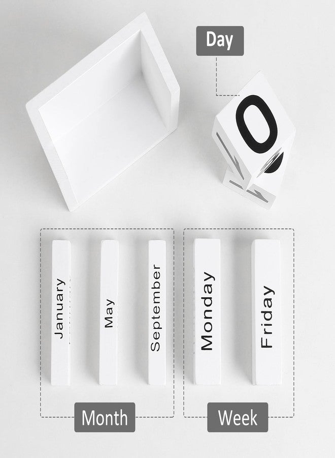 DEERINE Wooden Block Calendar for Desk, DBC02E - Image 4
