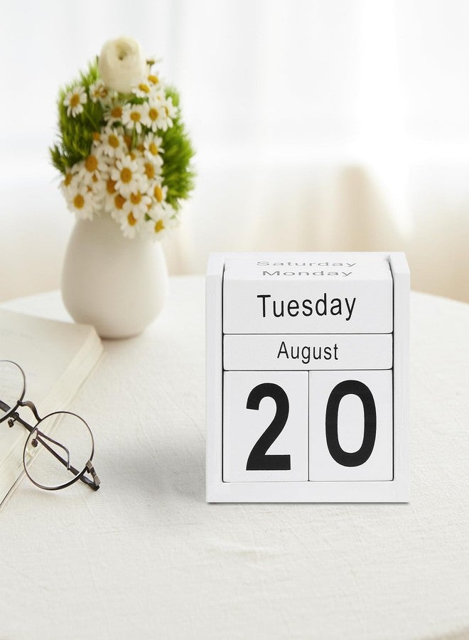 DEERINE Wooden Block Calendar for Desk, DBC02E - Image 2