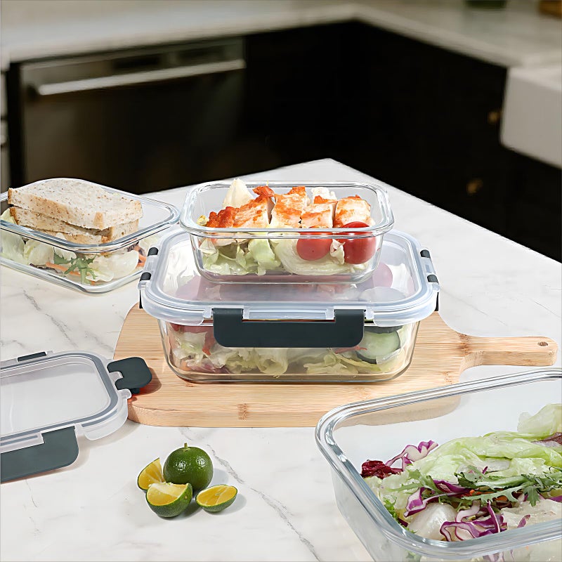 BAYZZ 10 Pack Glass Meal Prep Containers, Glass Food Storage Containers with Lids, Airtight Lunch Box, Freezer,Oven,Microwave and Dishwasher Safe - Image 5