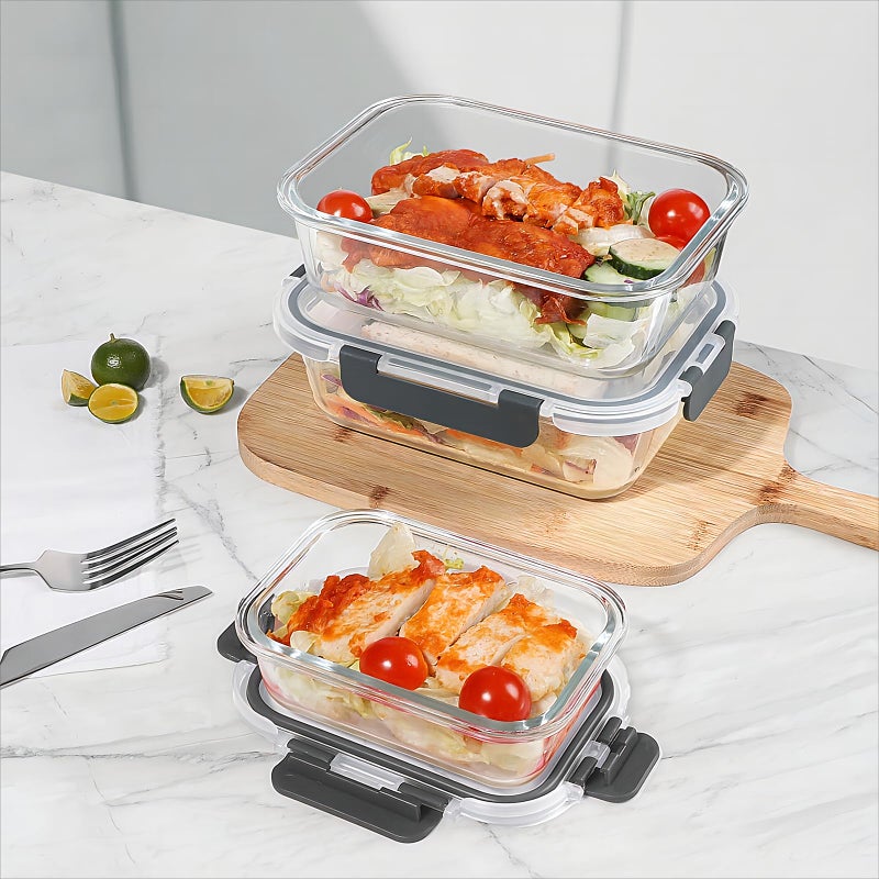 BAYZZ 10 Pack Glass Meal Prep Containers, Glass Food Storage Containers with Lids, Airtight Lunch Box, Freezer,Oven,Microwave and Dishwasher Safe - Image 4