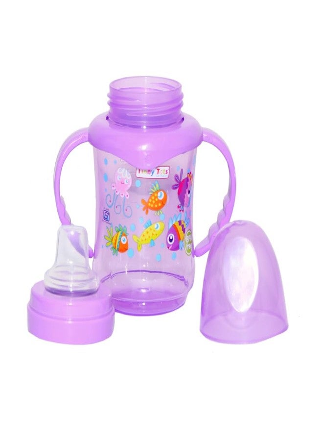 Alya Baby Feeding Sipper Unbreakable Plastic Bottle Cup/Mug Learning Sippy BPA Free with Baby Fruit Silicone Food Teether BPA Free (Purple) - Image 4