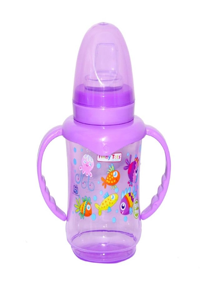 Alya Baby Feeding Sipper Unbreakable Plastic Bottle Cup/Mug Learning Sippy BPA Free with Baby Fruit Silicone Food Teether BPA Free (Purple) - Image 2