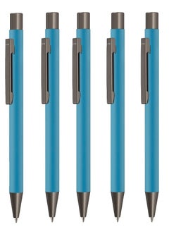 Uma Pack Of 5 - UMA Retractable Ballpoint Pen Made In Germany - Sky Blue  - Image 1