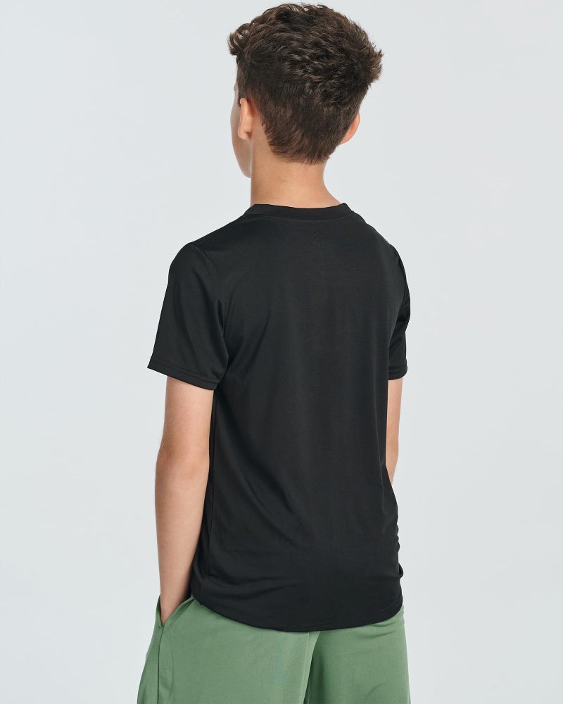 REALESSENTIALS Real Essentials 5 Pack: Youth Dry-Fit Wicking Active Athletic Performance Short Sleeve T-Shirt Boys & Girls Shirts-Set 11,Large (12-14) - Image 4