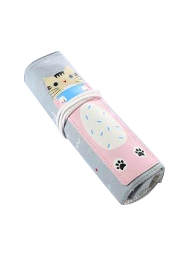 Loquat Cat Pattern Pencil Case Blue