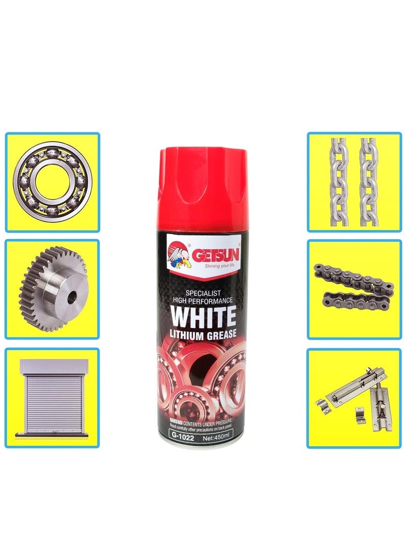 GETSUN GETSUN White Lithium Grease Spray For Superior Lubrication High-Performance 450ml G-1022  - Image 4