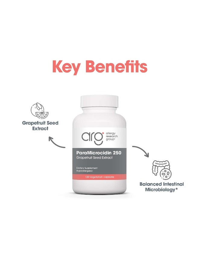 Allergy Research Group - ParaMicrocidin 125 Supplement - Grapefruit Seed Extract 250mg, Supports Metabolic Function, Vegetarian Capsules - 150 Count - Image 1