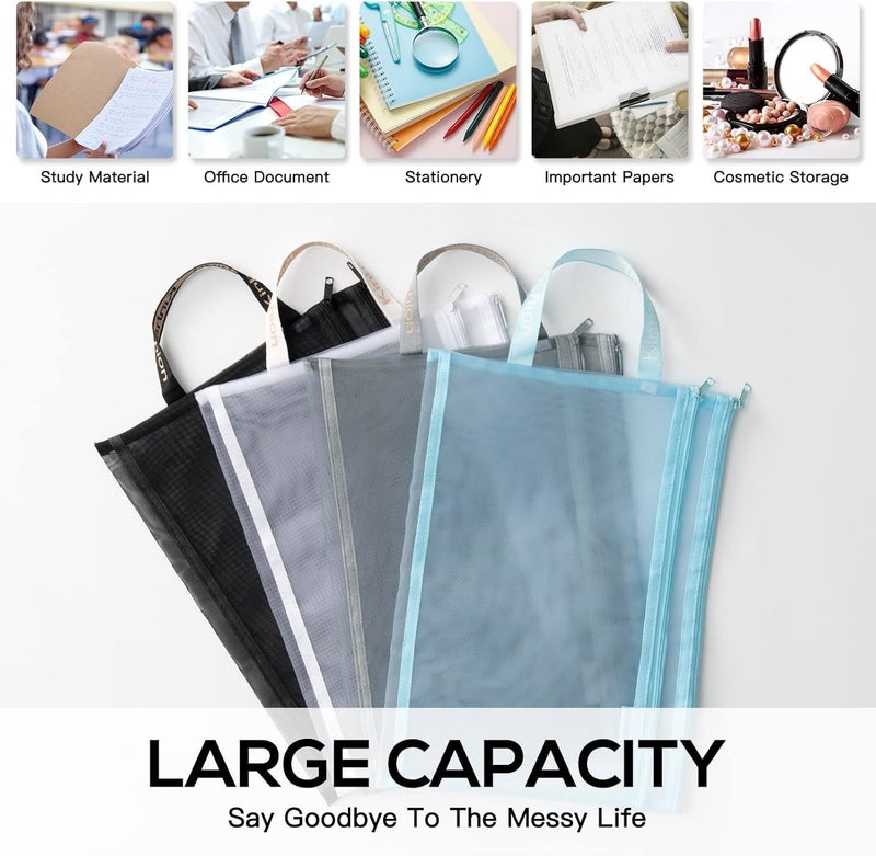 ECHSRT Expanding File Folder with 13 Pockets, Handle, Button Closure, A4/Letter Size Documents, File Organizer, Multi Leaf Folder Labels School, Home & Office (A4 Double Layer Document Bag (2)) - Image 3