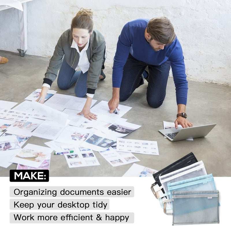 ECHSRT Expanding File Folder with 13 Pockets, Handle, Button Closure, A4/Letter Size Documents, File Organizer, Multi Leaf Folder Labels School, Home & Office (A4 Double Layer Document Bag (2)) - Image 5