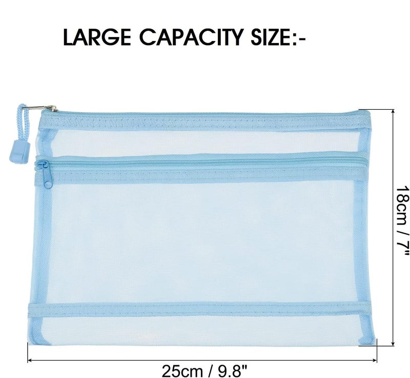 ECHSRT Expanding File Folder with 13 Pockets, Handle, Button Closure, A4/Letter Size Documents, File Organizer, Multi Leaf Folder Labels School, Home & Office (A4 Double Layer Document Bag (2)) - Image 2