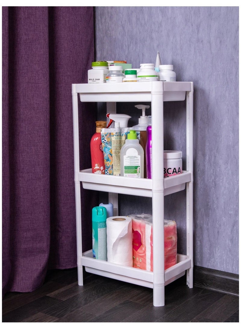 Majal Al Arabia 3 Layer Vesken Shelving Unit Shelf White 36x23x70 cm - Image 2