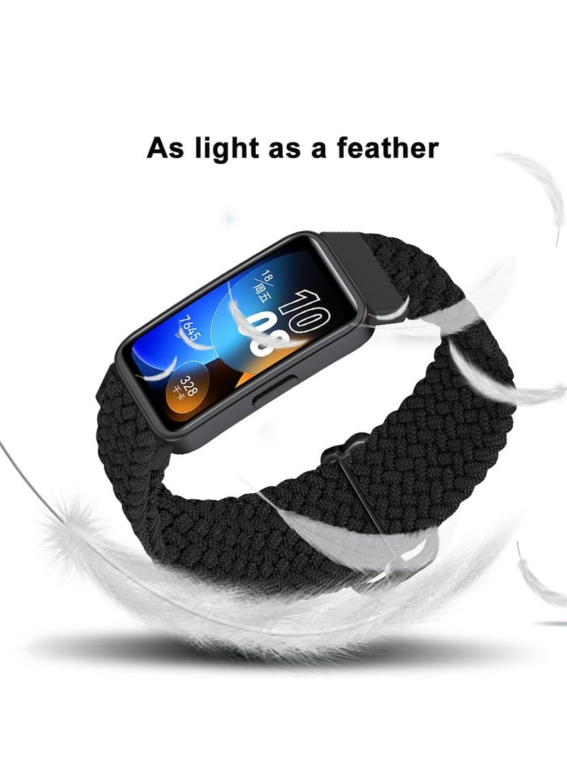 Strap for Huawei Band 10/9/8 Hand-woven Adjustable Strap,Compatible for Huawei Band 10/9/8 Replacement Nylon Wristband Strap,Black - Image 4