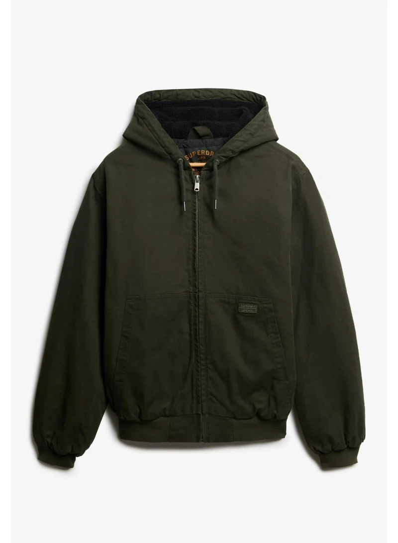 سوبر دراي جاكيت بغطاء رأس من قماش الكانفاس