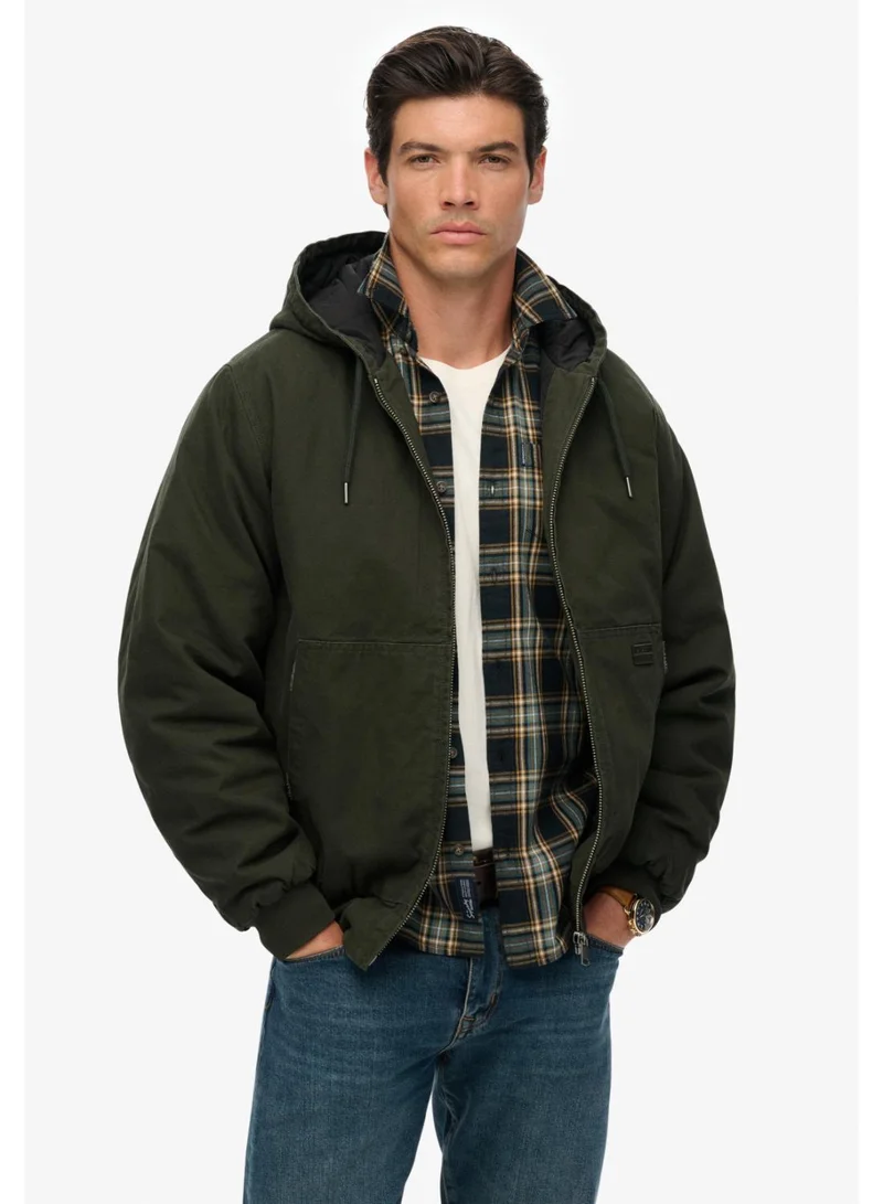 سوبر دراي جاكيت بغطاء رأس من قماش الكانفاس