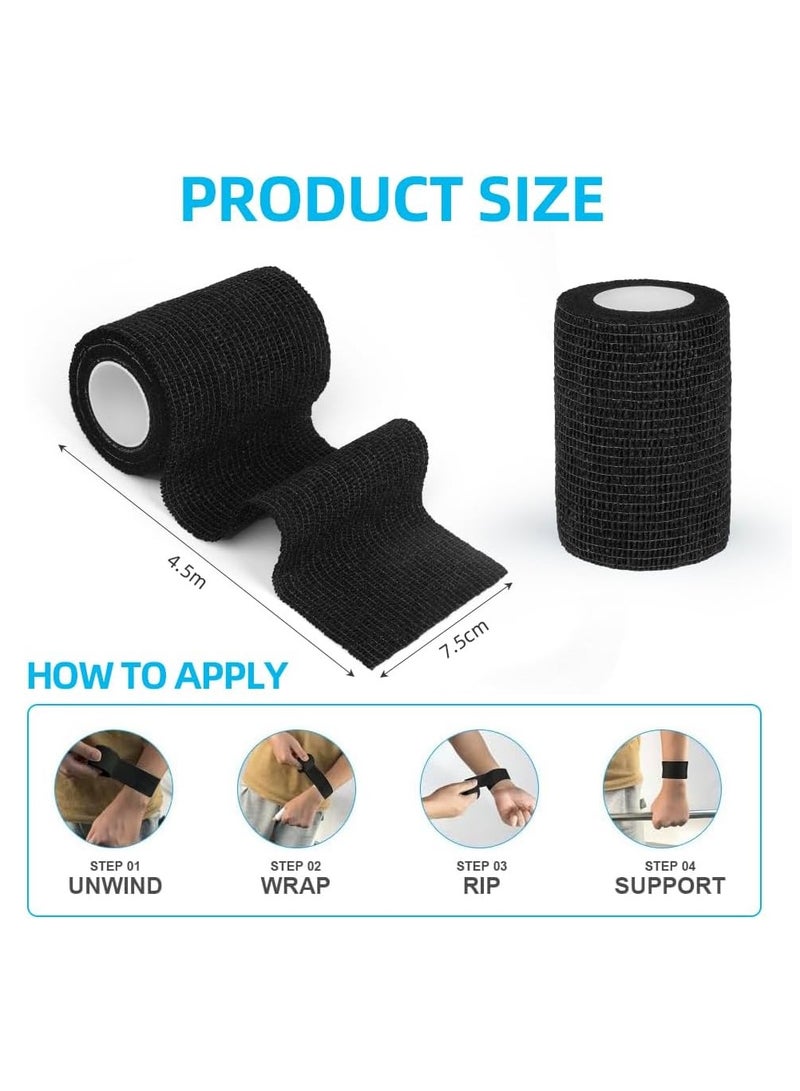 Generic elf Adherent Sport Wrap Tape, 8 Rolls 7.5cm*4.5m Football Tape Wrap, Cohesive Bandage Sock Wrap, Shin Pad Tape, Goalkeeper Wrist Tape & Football Ankle Tape, Pet & Vet Wrap for Dogs, Horses - Image 2