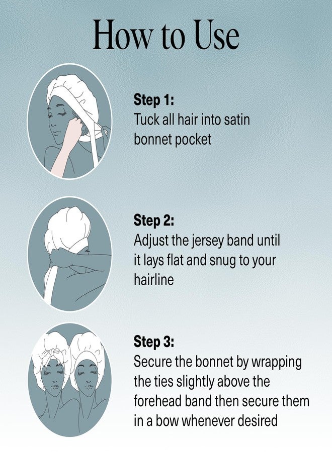 Kitsch قبعة ساتان كيتش XL للنوم - أنعم من حرير قبعة شعر للنساء - ملائمة آمنة، غطاء ليلي قابل للتعديل للشعر المجعد والمجعد - يمنع التكسر، التشابك والت thinning - أزرق ضبابي - Image 5