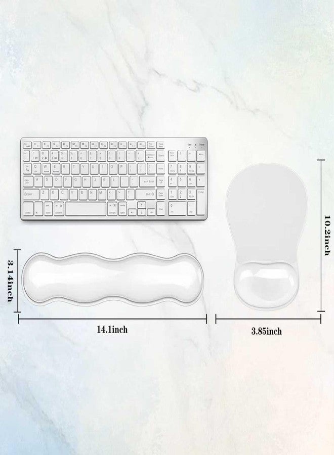 KEPUTAIER Gel Keyboard & Mouse Wrist Rest Set, Ergonomic Keyboard and Mouse Pad with Wrist Support Typing Pain Relief，Suitable for Office/Computer/Laptop/Gaming（White Set ） - Image 5