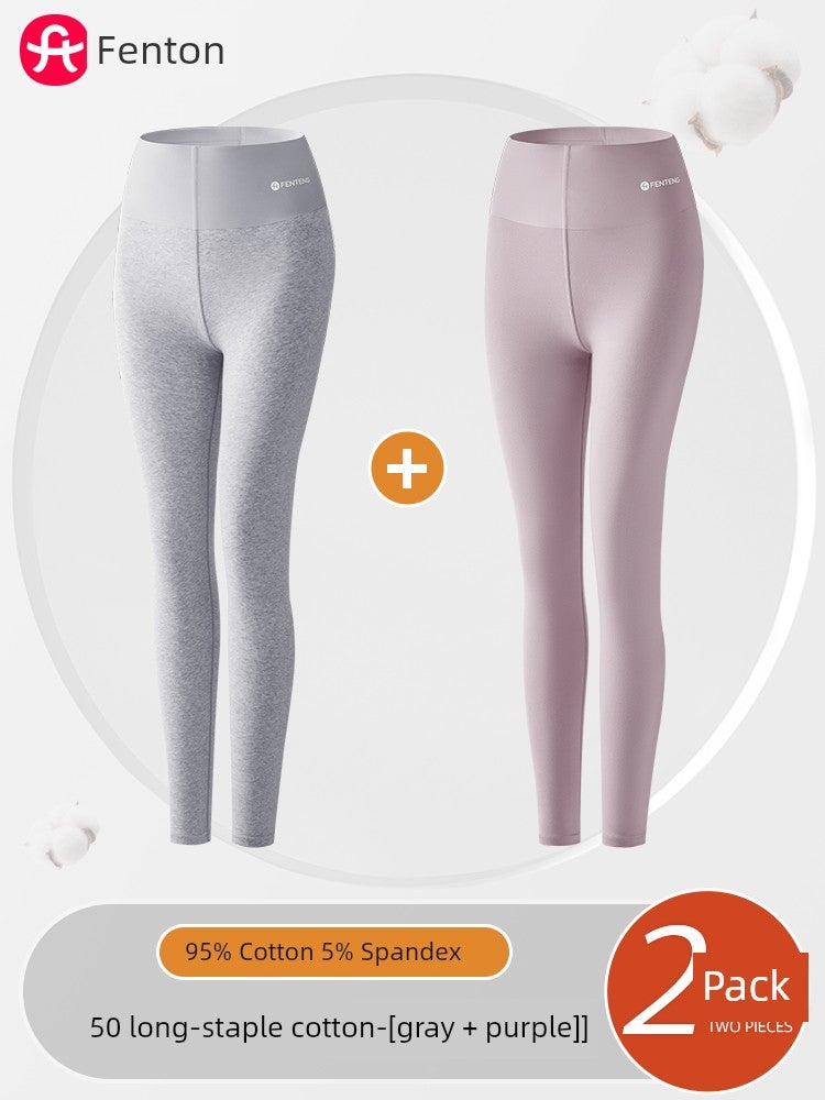 Fenteng seamless leggings women's 2025 new pure cotton high-waisted warm autumn pants cotton pants outer wear autumn and winter warm pants - Image 3