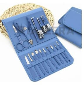 PIXELERA 16 IN 1 Manicure Set Stainless Steel Professional Manicure Set Nail Cutter For Women Nail Scissors Luxury Grooming Kit Manicure Pedicure Kit For Women Nail Acne Remover needle - Image 1