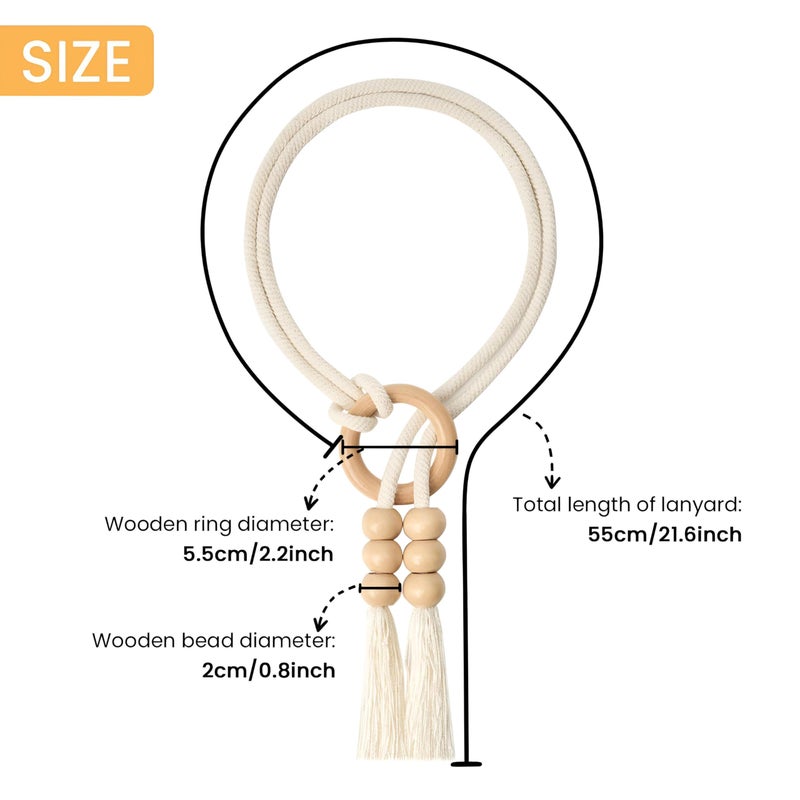 Cotton Rope Holders - Elegant handmade drapery tiebacks crafted from natural woven fibers, featuring wooden rings to secure curtains stylishly in living rooms, bedrooms, or offices. - Image 3
