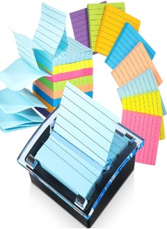Fainne 9 Pcs Sticky Note and Dispenser, Includes Sticky Note Holder and 8 Bright Color Pop up Notes Acrylic Pop up Post Holder 3 x 3 Inch Self Stick Note Pads for Home School Office, 100 Sheet Per Pad  - Image 3