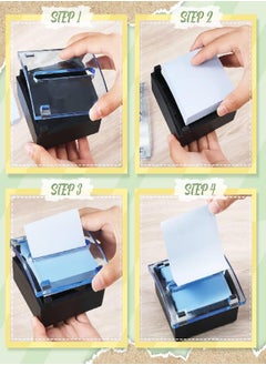 Fainne 9 Pcs Sticky Note and Dispenser, Includes Sticky Note Holder and 8 Bright Color Pop up Notes Acrylic Pop up Post Holder 3 x 3 Inch Self Stick Note Pads for Home School Office, 100 Sheet Per Pad  - Image 2