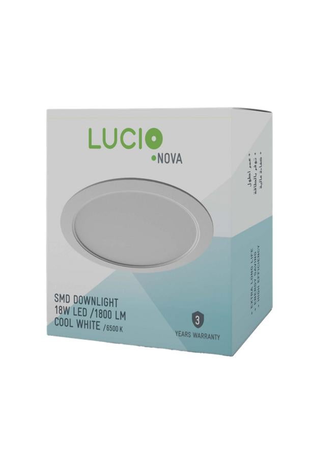Lucio 18W 1800-Lumens High Efficiency Energy-Saving Downlight Cool White DR46c-18W-6500K