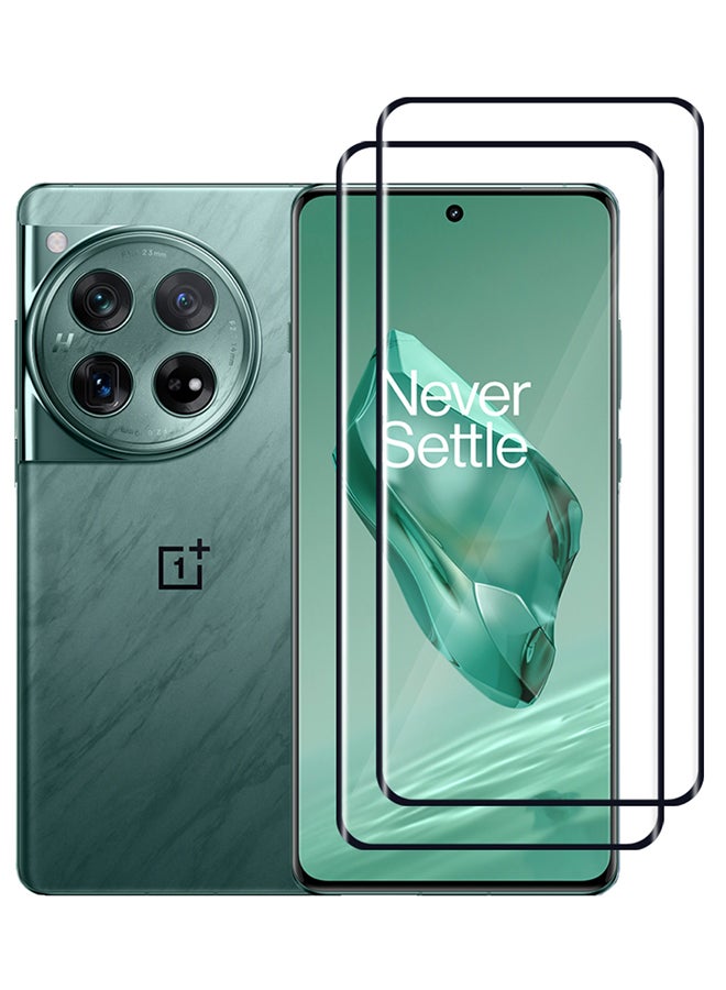 CATANES 2 حزمة ل Oneplus 12 واقي للشاشة 9H صلابة HD مقاومة للخدش واقي للشاشة ثلاثية الأبعاد منحني زجاج مقسى عليه طبقة غشاء رقيقة - Image 2