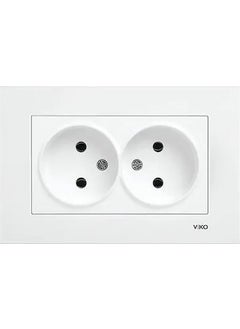 Viko Vikko Karre Double Earth Socket (Frame Included)-White 