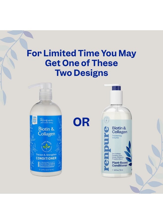 Renpure Plant Based Biotin And Collagen Thickening Volume Conditioner Leaves Hair Looking Luscious Gentle Formula Dye Cruelty And Paraben Free Recyclable Pump Bottle Design 24 Fl Oz  - Image 3