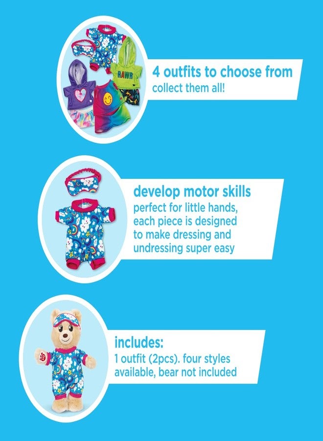 Casdon MINI Build-A-Bear Workshop Night Time Onesie Toy Clothes Pack. 4 Mix-and-Match Toy Outfits Includes Pajamas, Cute Hoodies, Summer Styles | For Kids Aged 3+. Suitable for 9” MINI Bears ONLY - Image 4