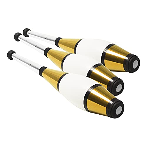 Zeekio Pegasus Juggling Club Set - Premium Quality - Beginner to Pro - Set of 3 (All Gold) - Image 1