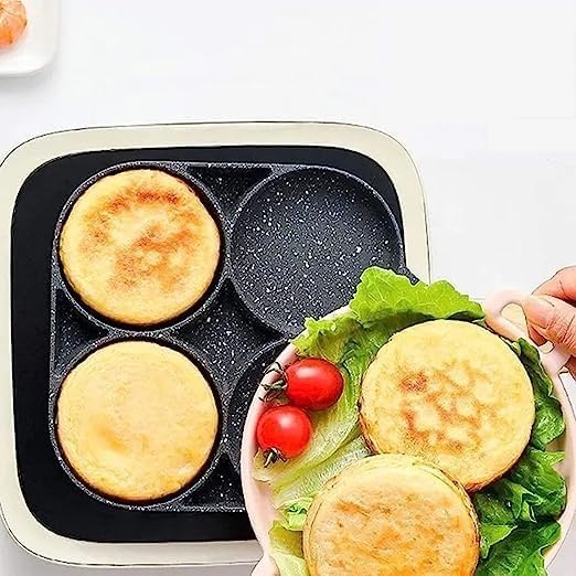 KPS Egg Frying Pan | Nonstick Pancake Pan | 4 Cup Cookware Omelette Pan | Aluminium Fried Egg Cooker with Handle | Kitchen Tool & Accessories (Pack of 1,Multicolor) - Image 4