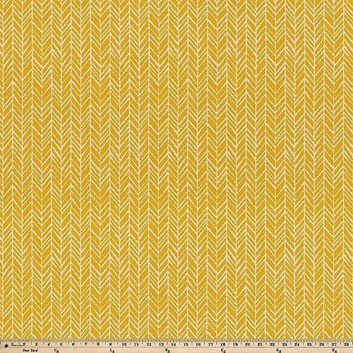 Pillow Perfect Outdoor/Indoor Herringbone Egg Yolk Square Corner Chair Cushion, 36.5" x 18", Yellow - Image 5