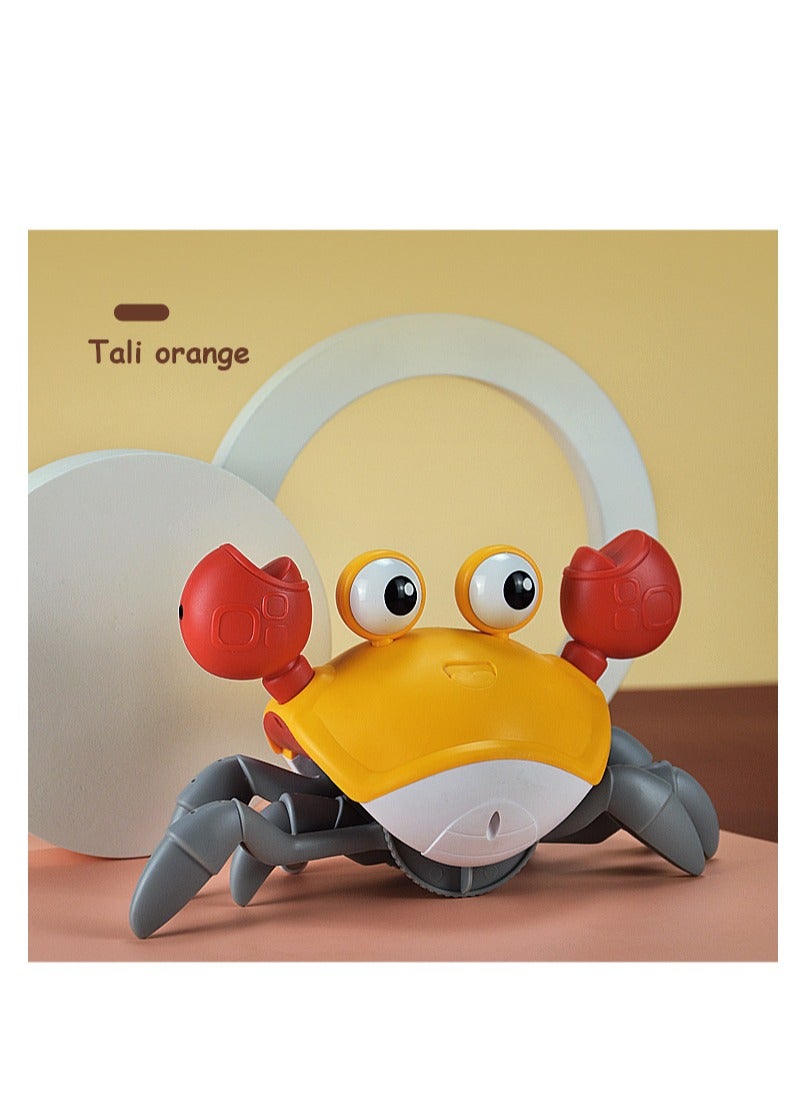 New Creative Electric Runaway Crab Baby Educational Toddler Toy Interactive Escaping Toys With LED And Music Orange
