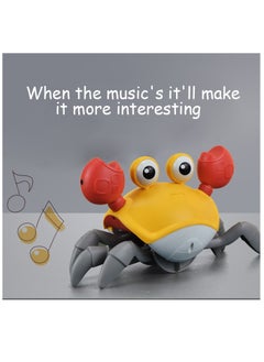 Haidue New Creative Electric Runaway Crab Baby Educational Toddler Toy Interactive Escaping Toys With LED And Music Orange  - Image 4