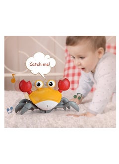 Haidue New Creative Electric Runaway Crab Baby Educational Toddler Toy Interactive Escaping Toys With LED And Music Orange  - Image 2