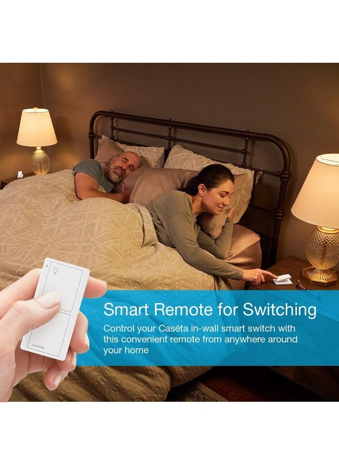 LUTRON Lutron Pico Remote for Caseta Smart Switch, 2-Button Control , On/Off Control, For Table Top or Wallmount Use, PJ2-2B-GWH-L01, White  - Image 3