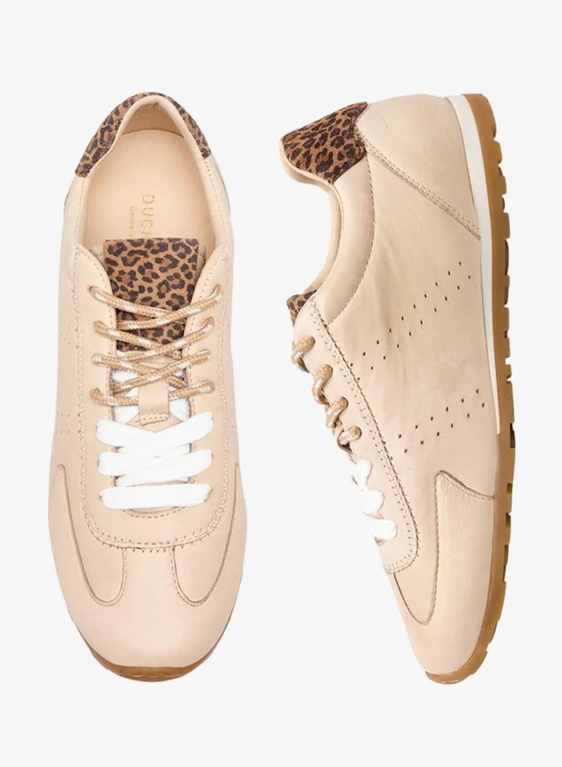DUCHINI Women Lace-Up Leather Ankle Sneakers