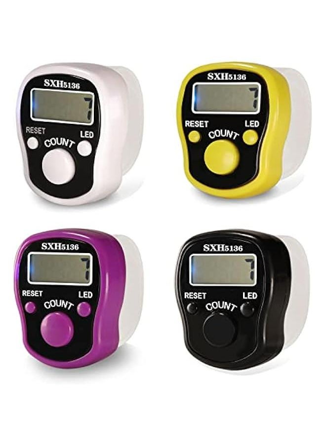 Generic - Finger Counter, 4 Pcs Digital Finger Hand Tally Counter Counting, tally counter clicker for People Muslims, Golf, Goods Counting,Lap & Knitting by - Image 1