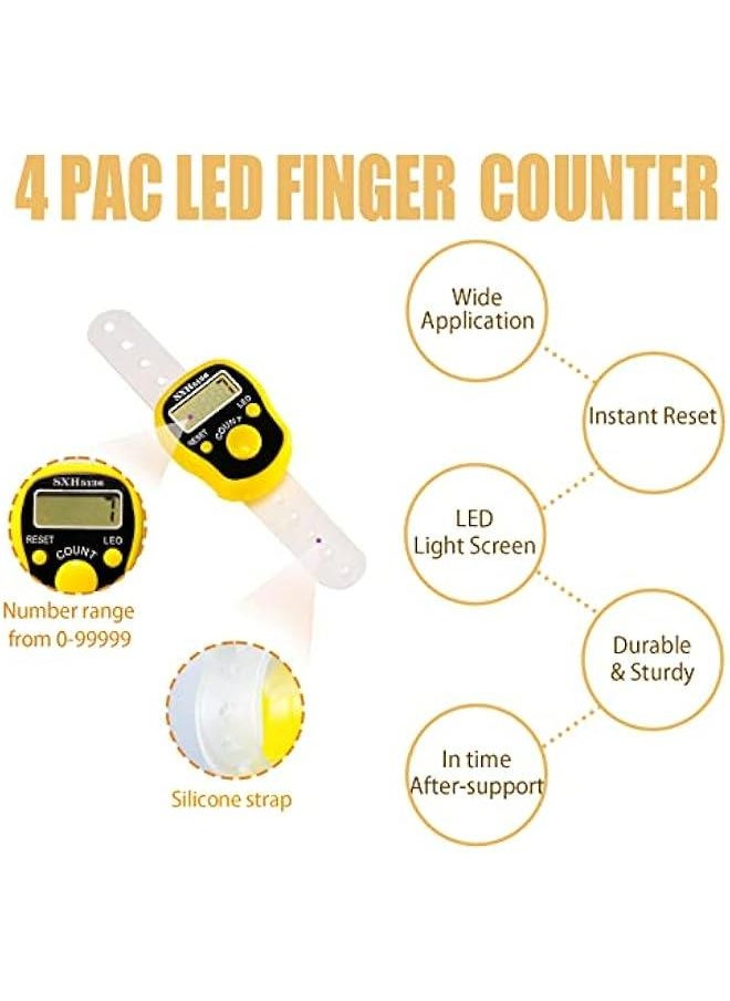 Generic - Finger Counter, 4 Pcs Digital Finger Hand Tally Counter Counting, tally counter clicker for People Muslims, Golf, Goods Counting,Lap & Knitting by - Image 1
