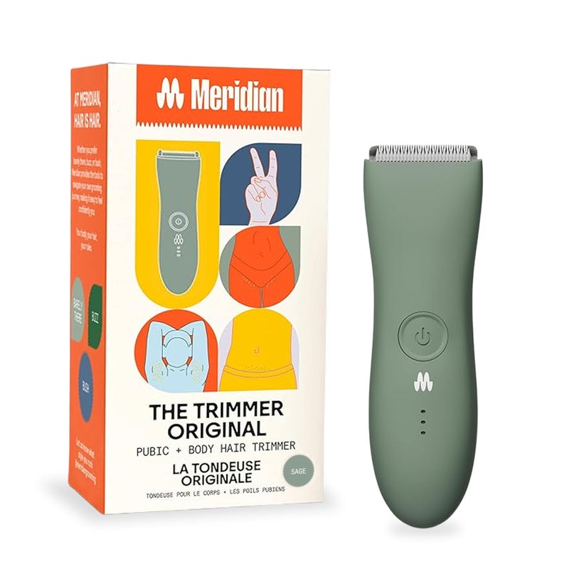 Meridian ميريديان ماكينة الحلاقة الأصلية - ماكينة حلاقة شعر الجسم للرجال، ماكينة حلاقة كهربائية لشعر العانة والصدر والساقين والبكيني، مقاومة للماء وقابلة لإعادة الشحن، حكيم - Image 1