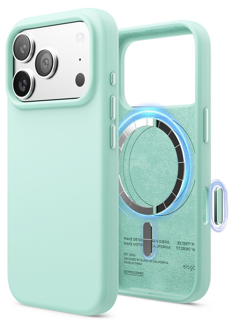 Elago Magnetic Liquid Silicone for iPhone 17 Pro case cover [Camera Control Button Cover] compatible with MagSafe Shockproof - Aqua Sky - Image 1