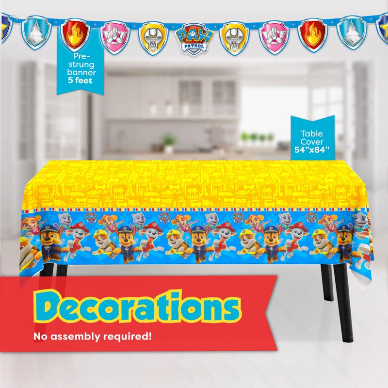 Unique Paw Patrol Party Supplies and Decorations, Paw Patrol Birthday Party Supplies, Serves 16 Guests, Officially Licensed with Table Cover, Banner Decor, Plates, Napkins & More - Image 4