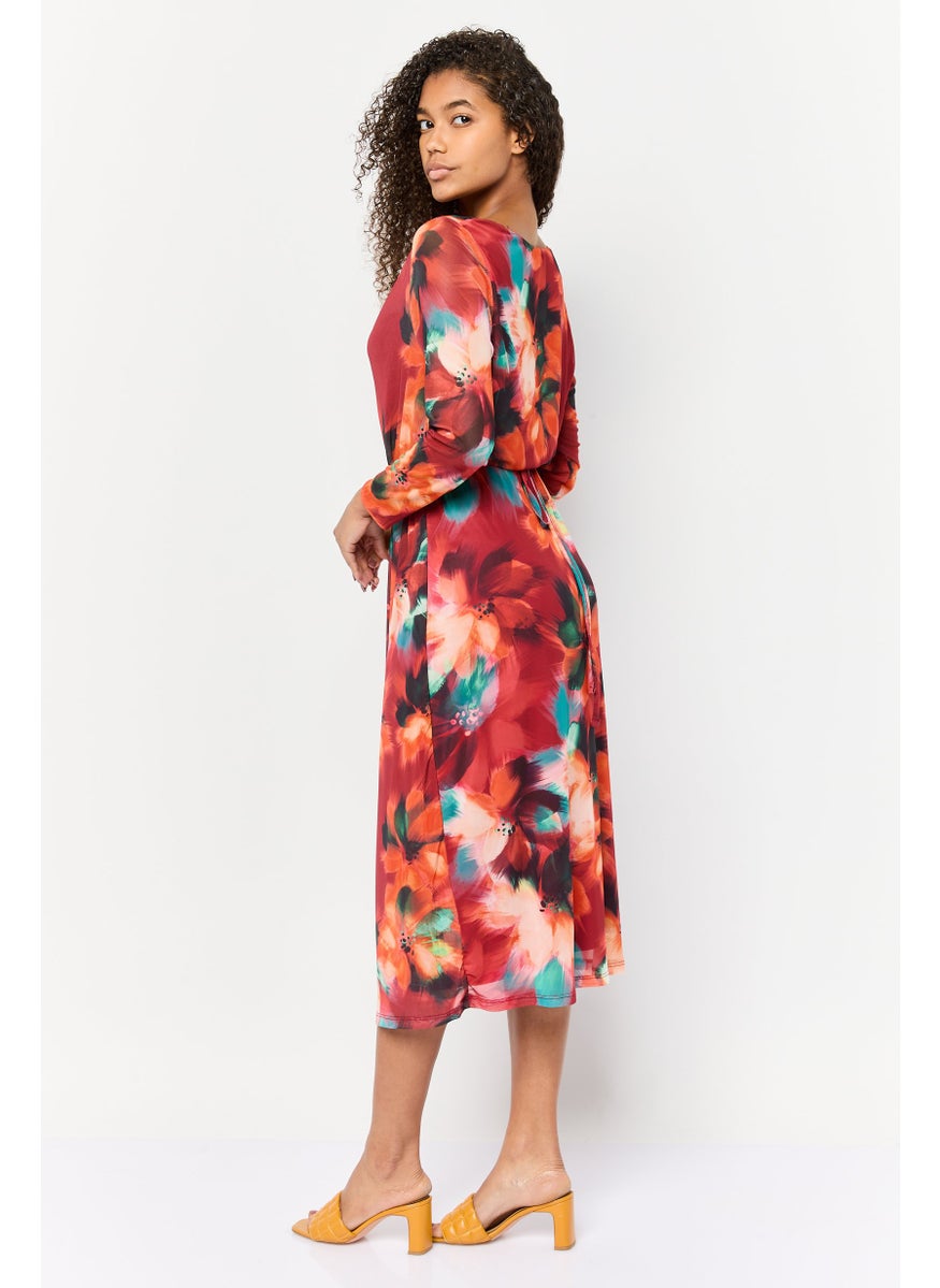 Kathy Ireland - Women Floral Print Midi Dress, Multicolour - Image 1