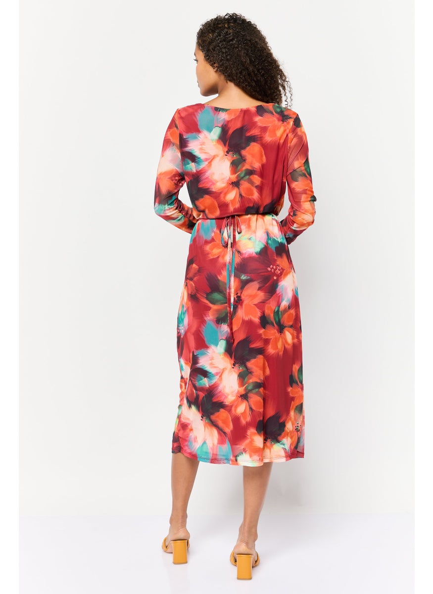 Kathy Ireland - Women Floral Print Midi Dress, Multicolour - Image 1