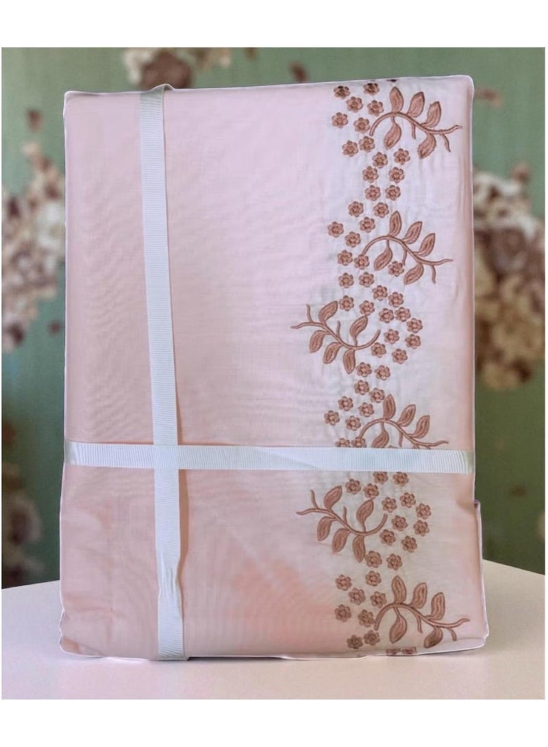 Generic Embellished Bed Sheets Set Five Piece 100% Cotton Bedding Set In Pink 100% high quality Egyptian cotton - Image 2